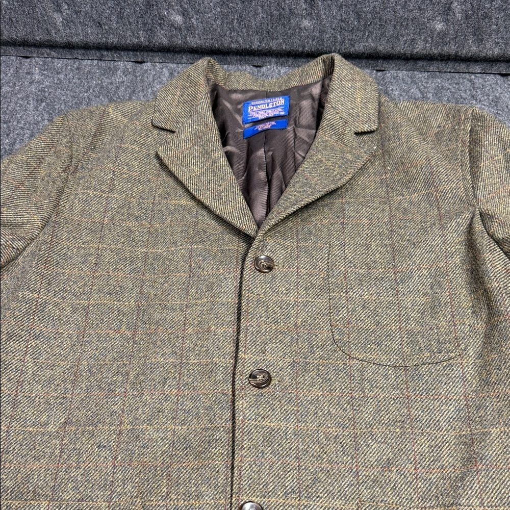 Pendleton Houndstooth Olive Tweed Blazer - Picture 4 of 7
